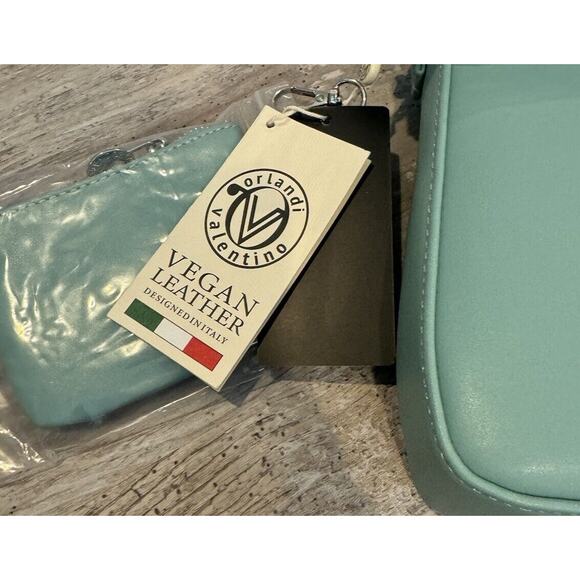 Valentino Orlandi Crossbody Shoulder Bag w/Wallet Designed in Italy Teal NWT - Picture 8 of 9